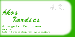 akos kardics business card